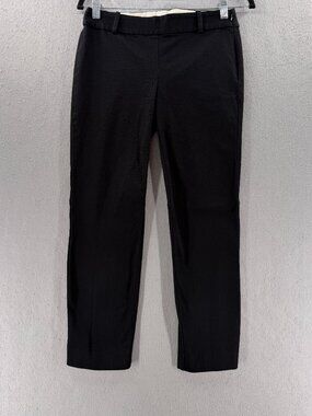 J by J Crew Chino Pants Womens 2P Black Slim Leg Crop Side Zip Office Career
